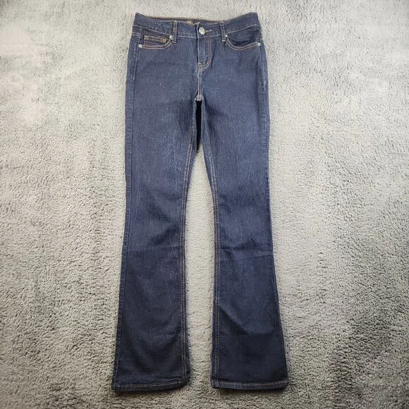 Womens Slim Fit High Waist Bootcut Jean Size 9 Dark Wash Stretch Heel High Denim - Picture 1 of 11